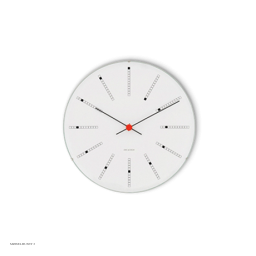 Arne Jacobsen Bankers Wanduhr Wei�, schwarz und rot, � 21 cm
