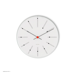 Arne Jacobsen Banker Wanduhr | Wei�, schwarz und rot, (29cm)