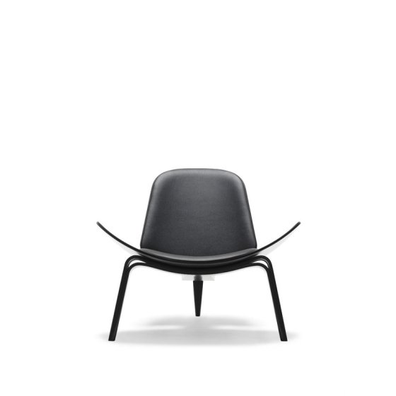 Hans J. Wegner stol CH07 | b�g sortlakeret med sort Thor l�der