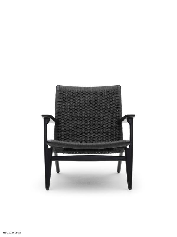 Hans J. Wegner CH25 | Eiche schwarzlackiert | Geflecht schwarz