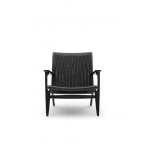 Hans J. Wegner Loungestol CH25 | eg sortlakeret med sort flet