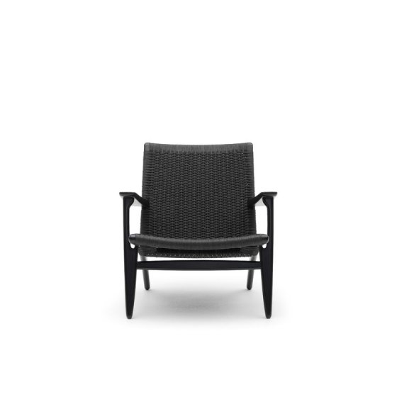 Hans J. Wegner Loungestol CH25 | eg sortlakeret med sort flet