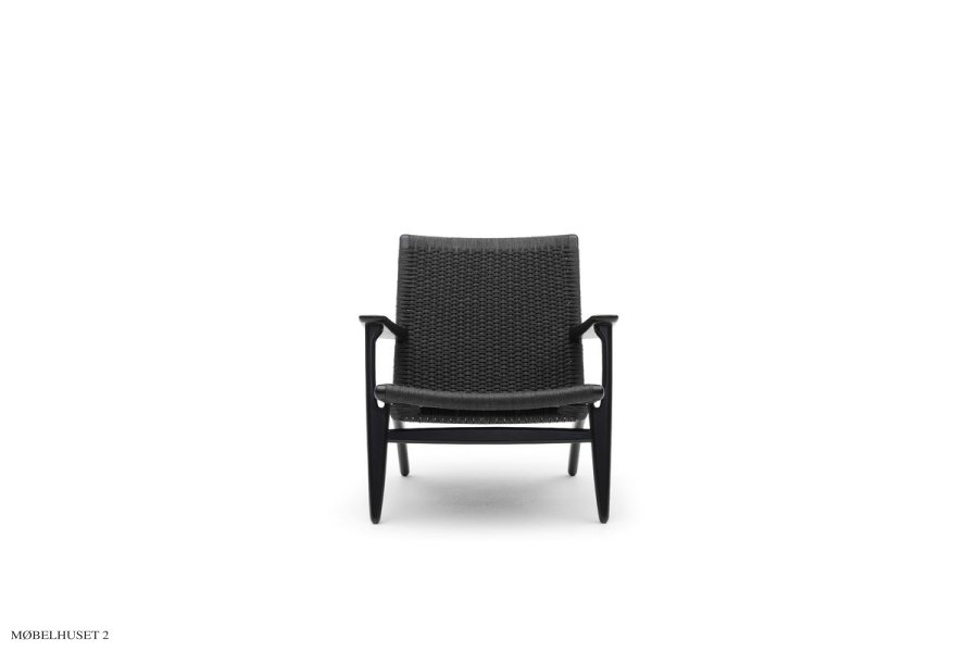 Hans J. Wegner Loungestol CH25 | eg sortlakeret med sort flet