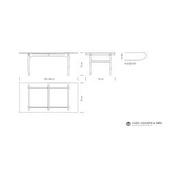 CH327 Spisebord I Eg 95 x 190 cm eg olie