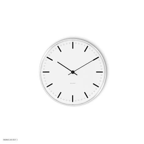 Arne Jacobsen City Hall Wanduhr Wei�, schwarz (16,5cm)