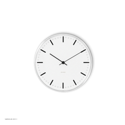 Arne Jacobsen City Hall Wanduhr Wei�, schwarz (16,5cm)