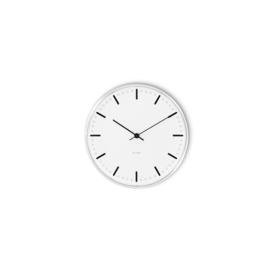 Arne Jacobsen City Hall Wanduhr Wei�, schwarz (16,5cm)