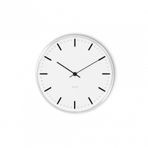 Arne Jacobsen City Hall Wanduhr | Wei, schwarz (21cm)