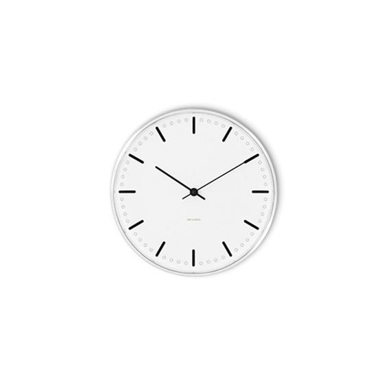 Arne Jacobsen City Hall Wanduhr | Wei�, schwarz (21cm)