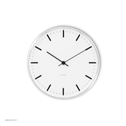 Arne Jacobsen City Hall Wanduhr Wei�, schwarz (29cm)