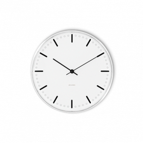 Arne Jacobsen City Hall Wanduhr Wei, schwarz (29cm)