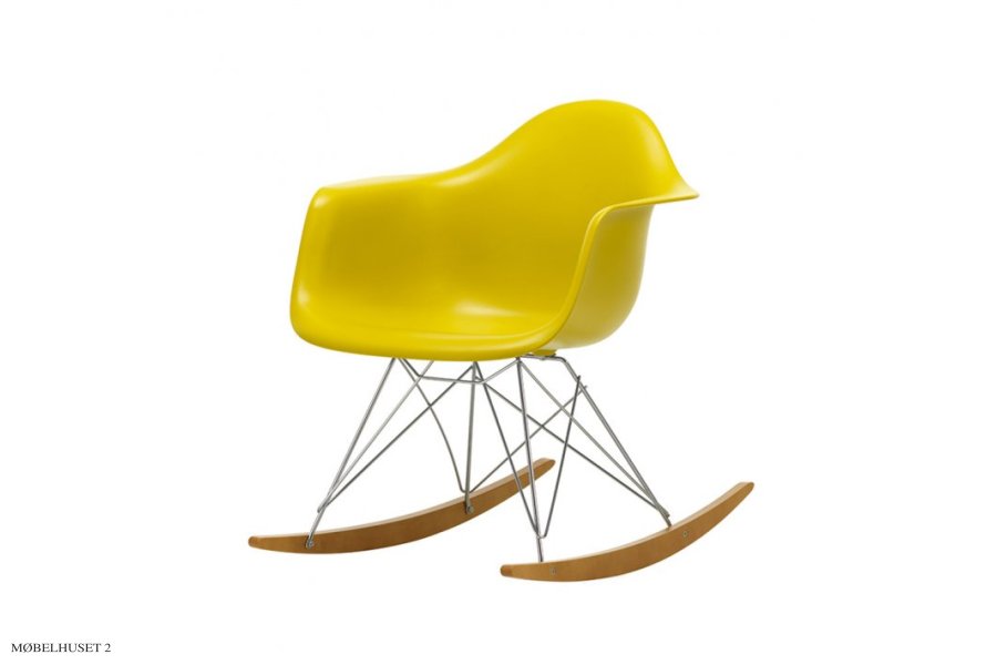 Eames Plastic Armchair (RAR) Schaukelstuhl Mustard