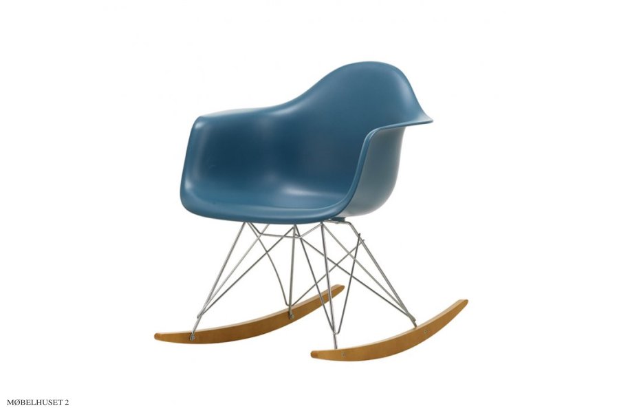Eames Plastic Armchair (RAR) Schaukelstuhl Sea Blue
