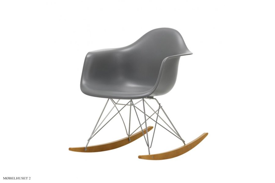 Eames Plastic Armchair (RAR) Schaukelstuhl Granite Grey