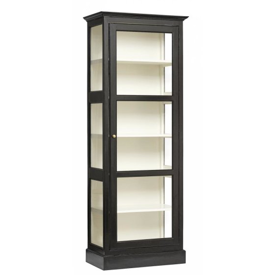 Nordal Classic Vitrineskab sort/hvid 212x84