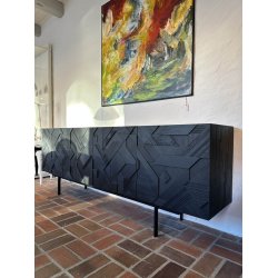Graphic Sideboard in Teak schwarzlackiert | Ausstellungsmodell