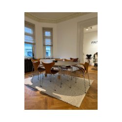 Piet Hein Esstisch 120 � 180 cm mit 2 Einlegeplatten  2 Liljen Armlehnenst�hle + 4 Liljen St�hle