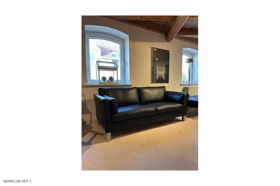 Mogens Hansen  2,5 pers. sofa model 982 med sort Premium l�der | Udstillingsmodel