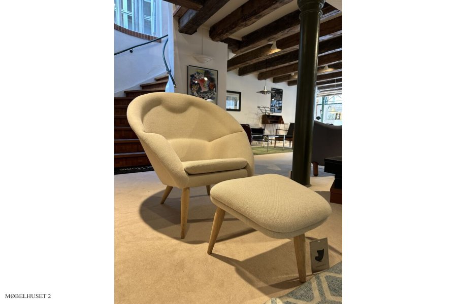 Oda Lnestol + Skammel | Designer: Arnold Madsen | Udstillingsmodel