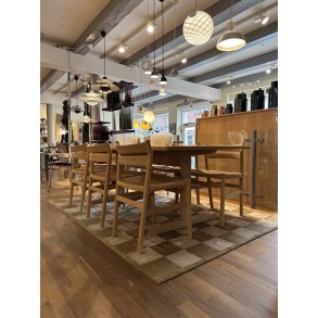 Brge Mogensen Shaker-Tisch 100 x 200 cm + 6 x BM1 Sthle in Eiche, geseift | Ausstellungsmodell