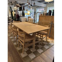 Brge Mogensen Shaker-Tisch 100 x 200 cm + 6 x BM1 Sthle in Eiche, geseift | Ausstellungsmodell