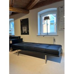 Nielaus AV57 daybed sort Rancho l�der og b�rstet st�l | Udstillingsmodel