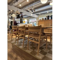 Brge Mogensen Shaker-Tisch 100 x 200 cm + 6 x BM1 Sthle in Eiche, geseift | Ausstellungsmodell