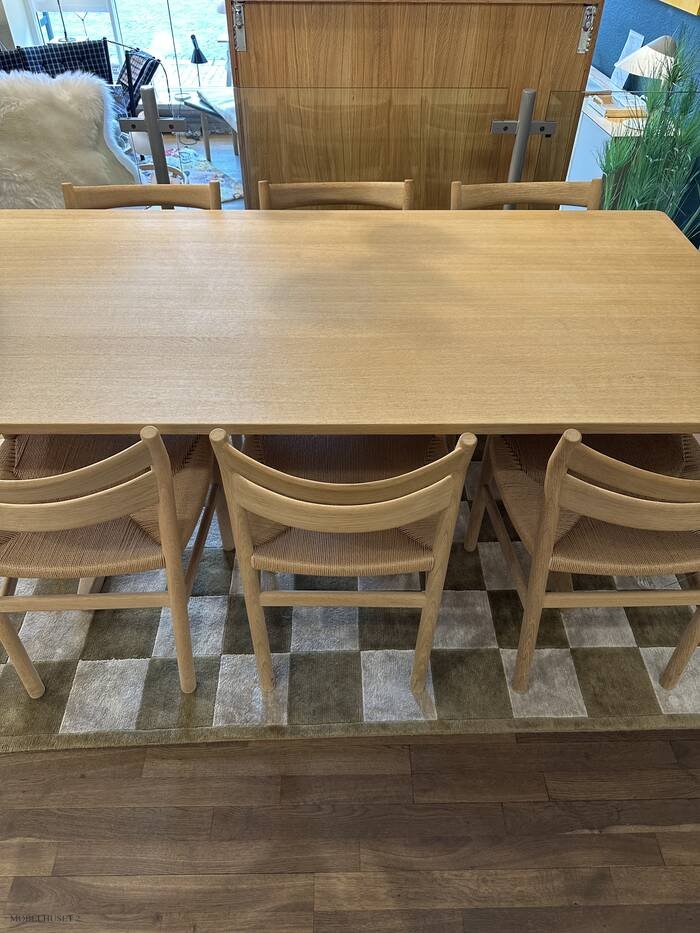 B�rge Mogensen Shakerbord 100x200 cm + 6 x BM1 stole eg s�be | Udstillingsmodel