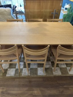 B�rge Mogensen Shakerbord 100x200 cm + 6 x BM1 stole eg s�be | Udstillingsmodel