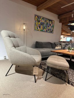 Wendelbo Mango stol og skammel | Udstillingsmodel