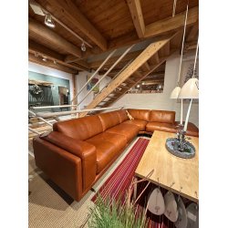 Sundown Ecksofa mit Trend Leder Saddle | Ausstellungsmodell