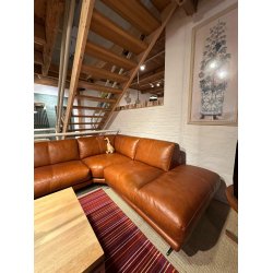 Sundown Ecksofa mit Trend Leder Saddle | Ausstellungsmodell