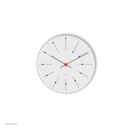 Arne Jacobsen Bankers Wanduhr Wei�, schwarz und rot, � 16 cm