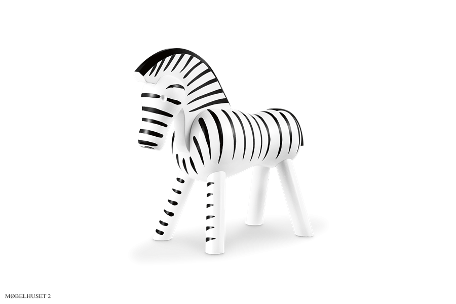 Kay Bojesen Zebra Sort og hvid, 14 cm