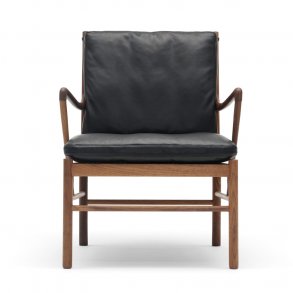 Colonial chair | OW149 | Nussbaum gelt og Thor Leder schwarz