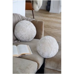 Angelite rundes Lammfellkissen