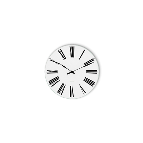 Arne Jacobsen Roman Wanduhr, Wei� und Schwarz, D 16 cm