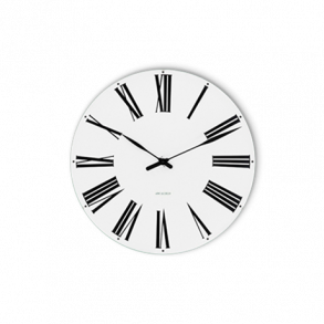 Arne Jacobsen Roman Wanduhr, Wei & Schwarz, D 29 cm