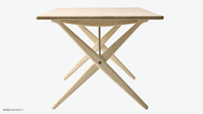 Hans J. Wegner pp 85/160 krydsbensbord i eg s�be