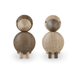 Kay Bojesen Turtelduer Natur egetr og rget egetr, 2 stk., 9,5 cm