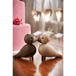 Kay Bojesen Turtelduer Natur egetr og rget egetr, 2 stk., 9,5 cm