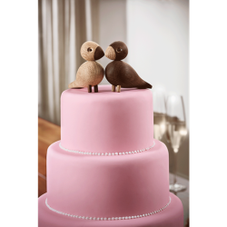 Kay Bojesen Turtelduer Natur egetr og rget egetr, 2 stk., 9,5 cm