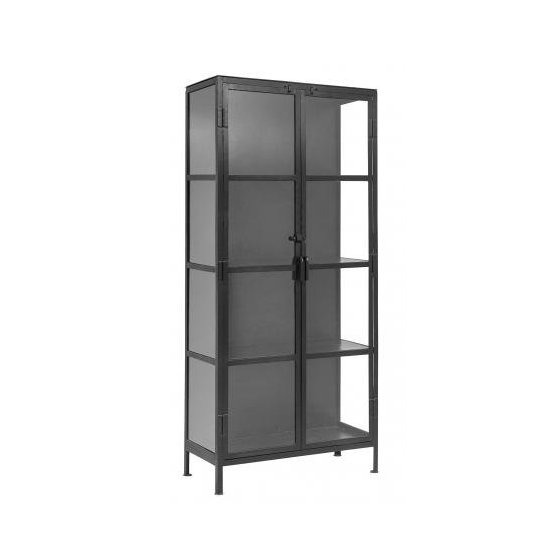 Vitrineskab i jern 175x80