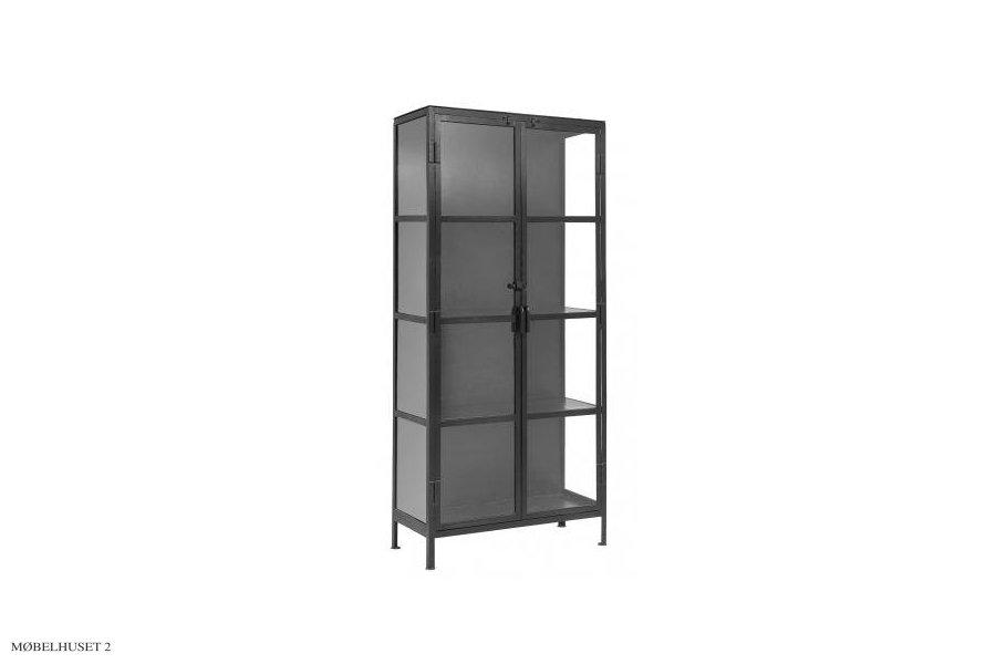 Vitrineskab i jern 175x80