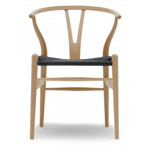 CH24 Y-Stuhl | Buche, Lackiert, Schwarzes Geflecht