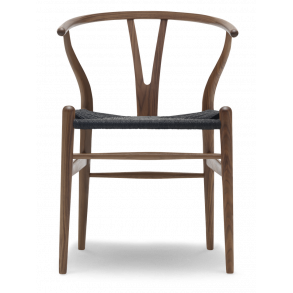 CH24 Y-Stuhl | Walnuss, l, schwarzes Geflecht